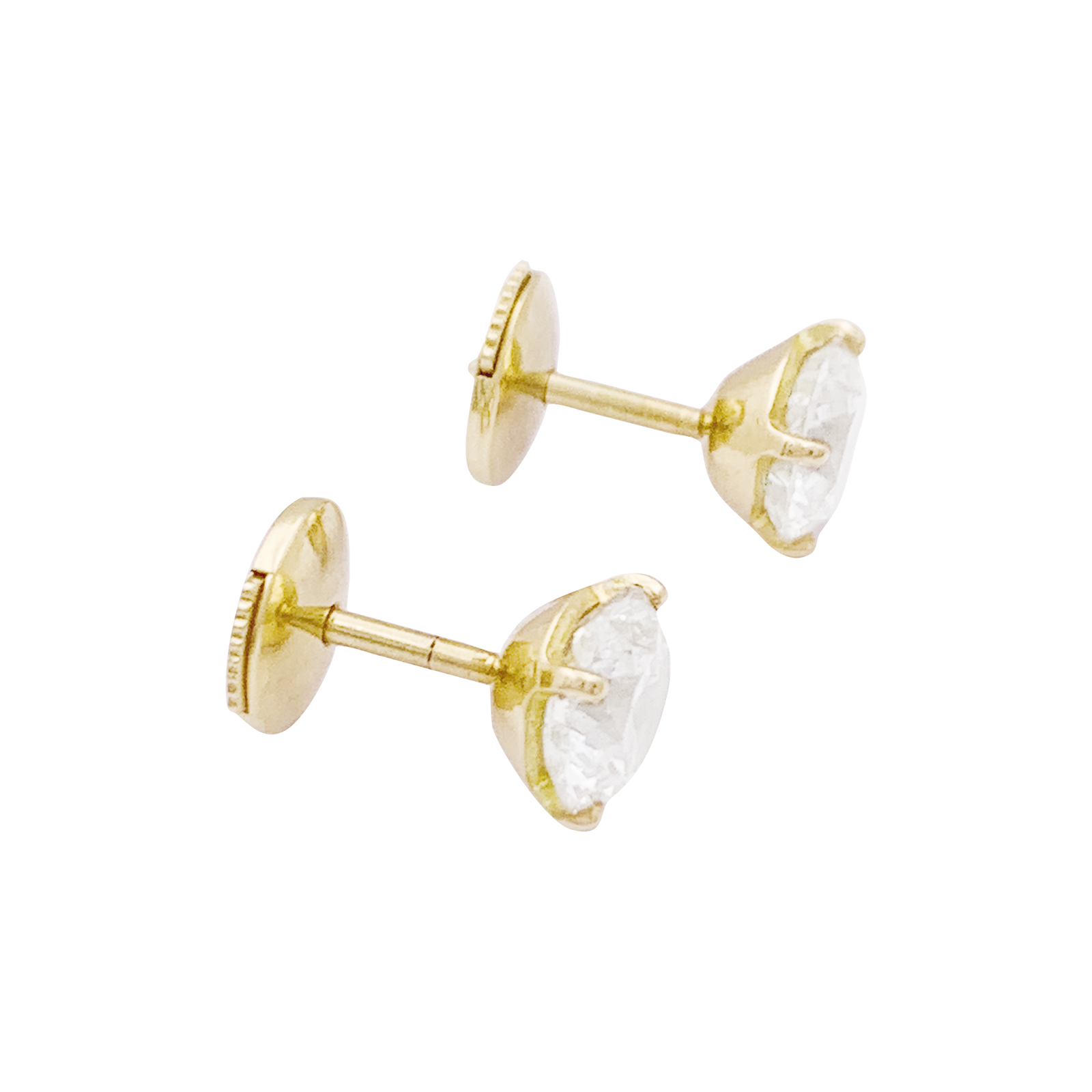 Puces d'oreille diamant, or jaune.  5