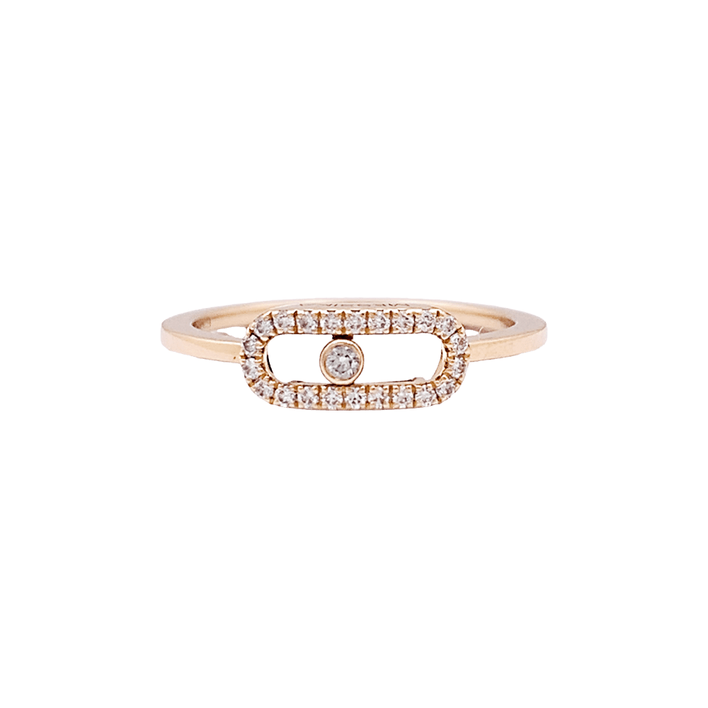 Bague Messika, "Move Uno Pavé", or rose et diamants. 1