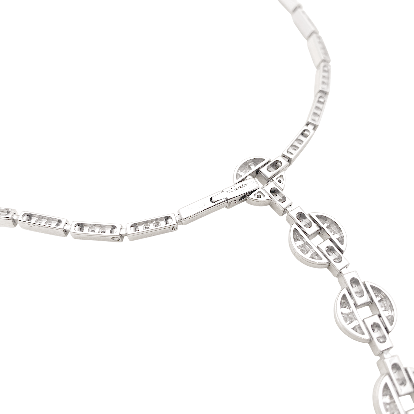 Collier Haute Joaillerie Cartier "Himalia" or blanc, diamants. 4