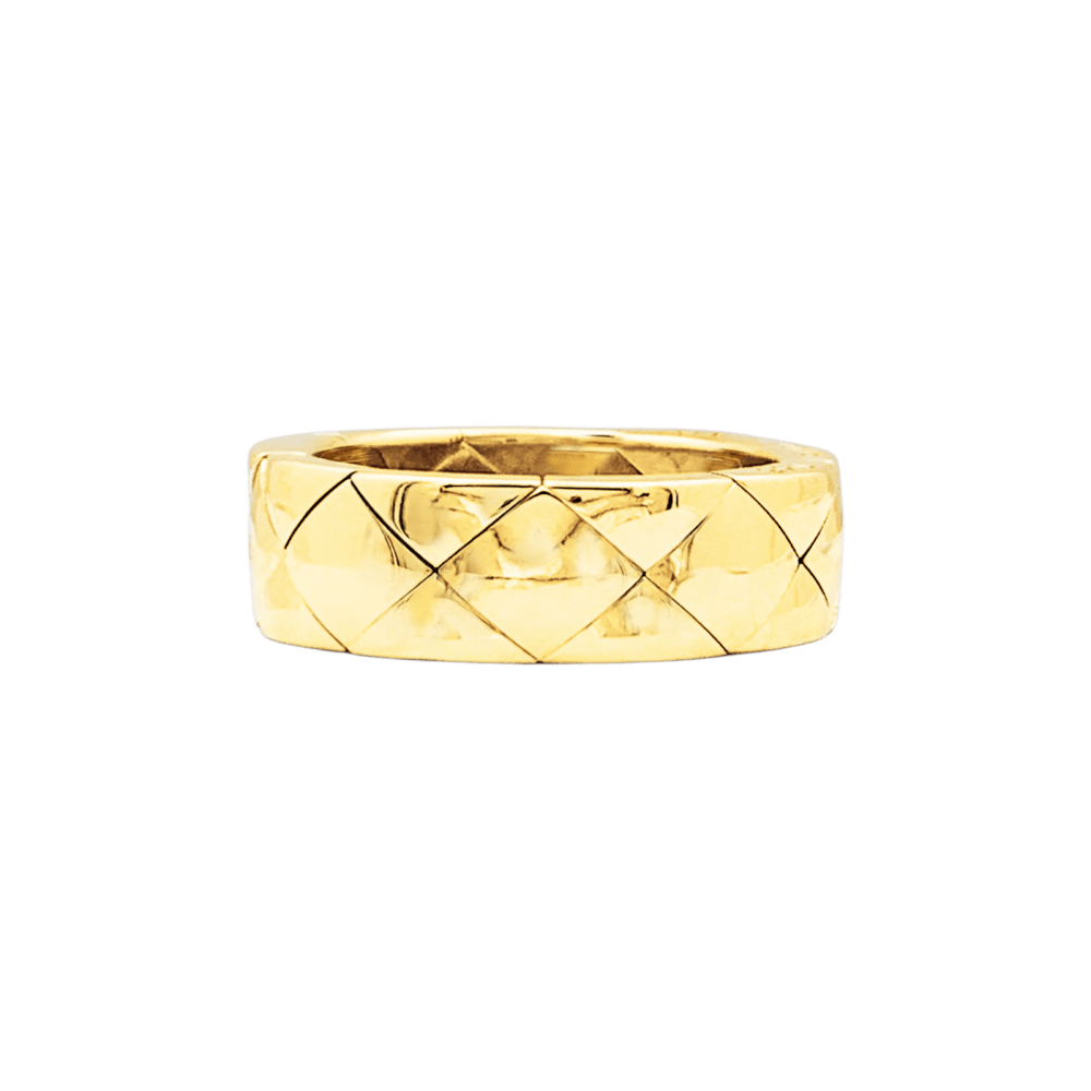 Bague Chanel, "Matelassé", or jaune.  1