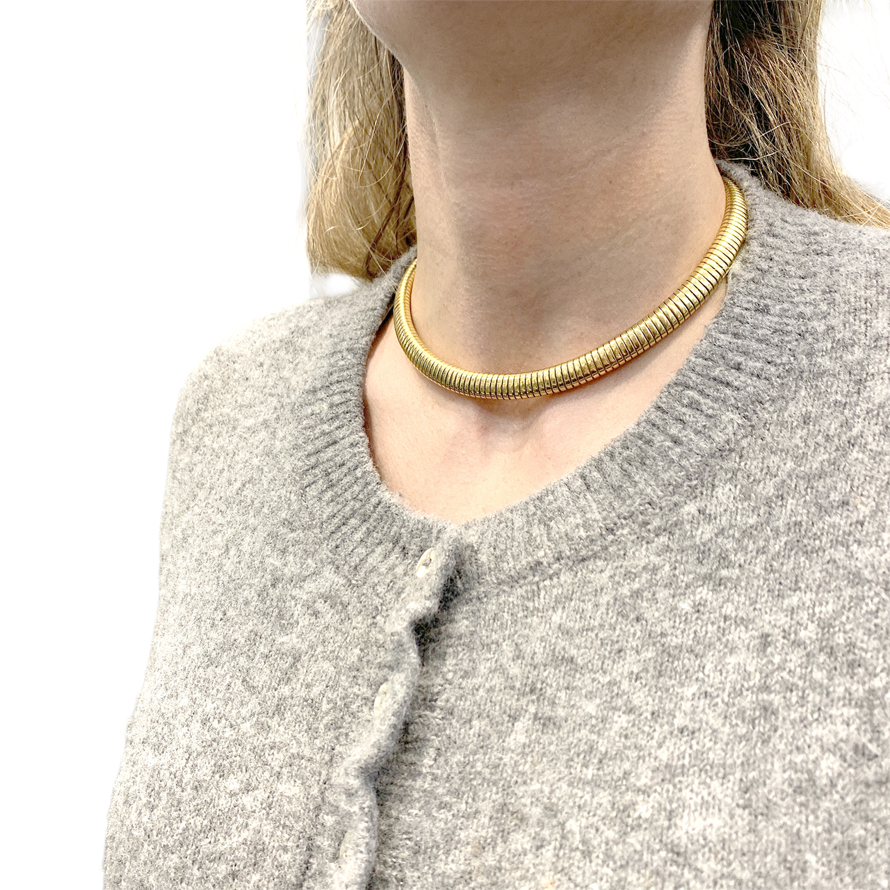 Collier, "Tubogas", or jaune. 6