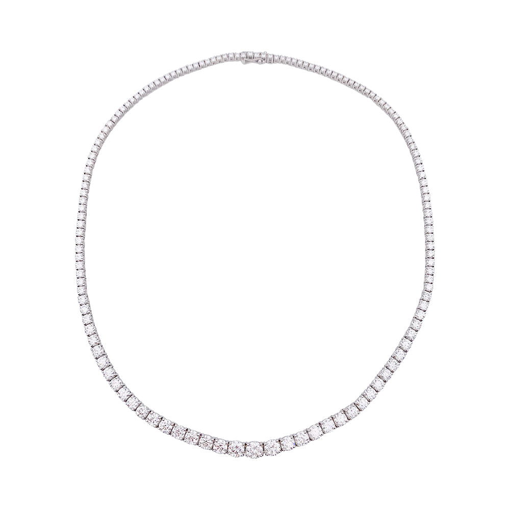 Collier rivière diamants en or blanc. 6