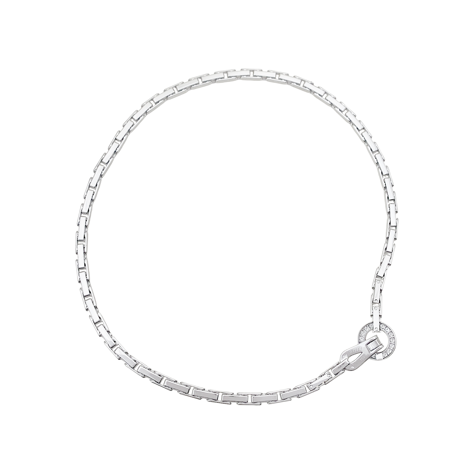 Collier Cartier "Agrafe" en or blanc et diamants. 4