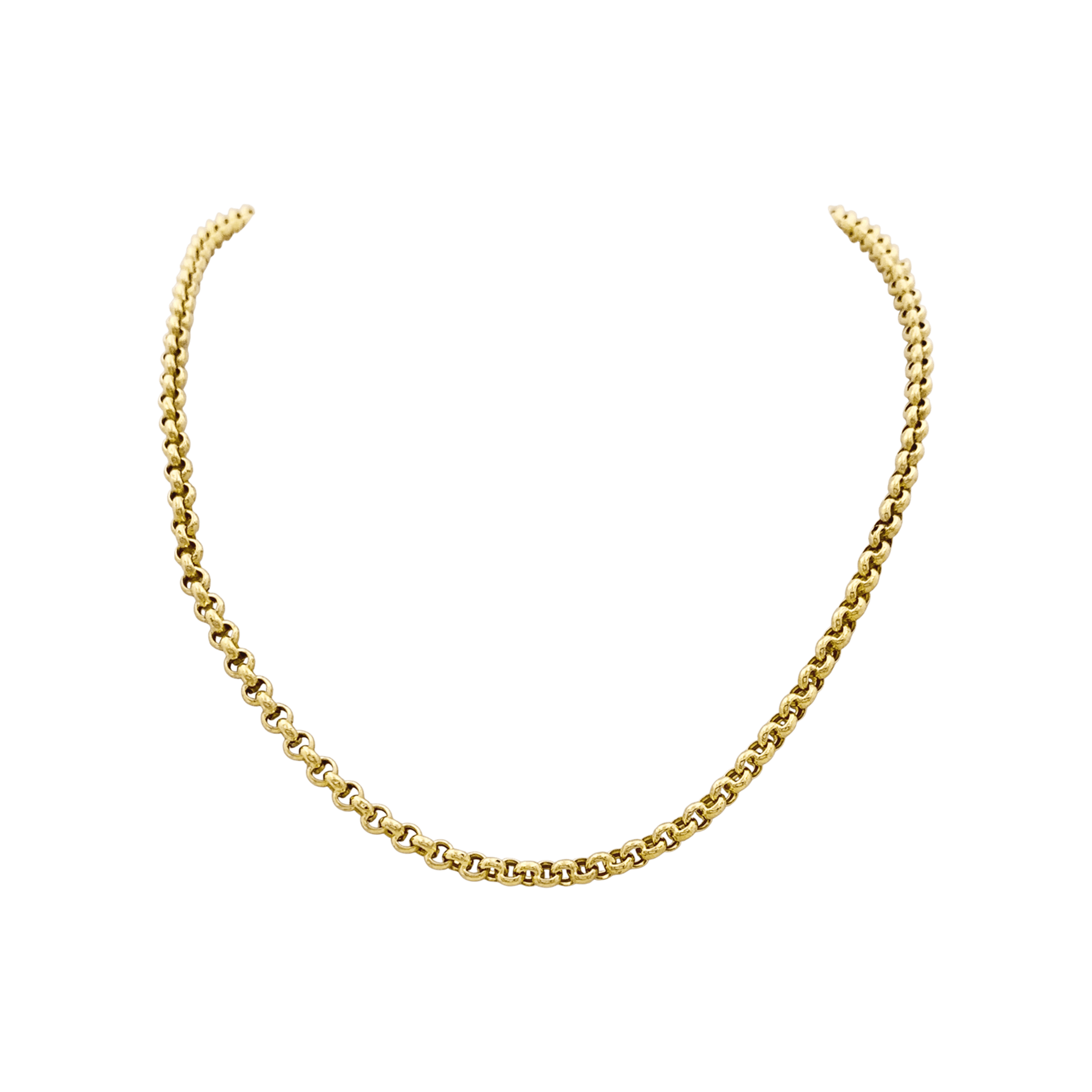 Collier maille jaseron, or jaune. 1