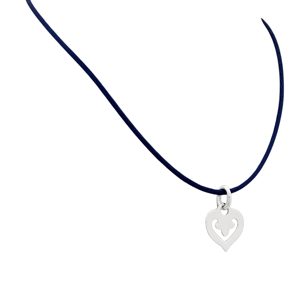 Pendentif O.J. Perrin, "Coeur Légende", or blanc.   3