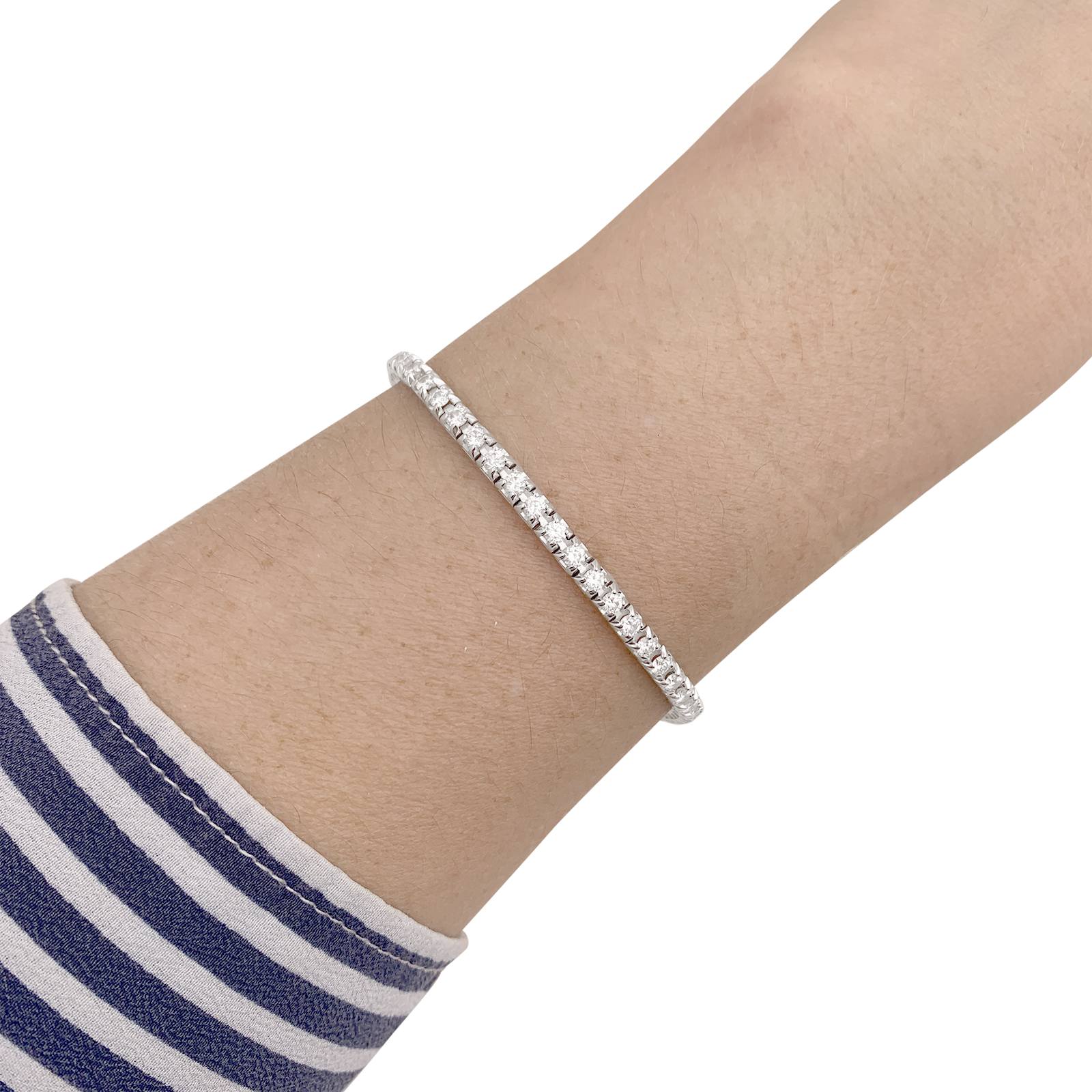 Ligne tennis Damiani or blanc, diamants. 6