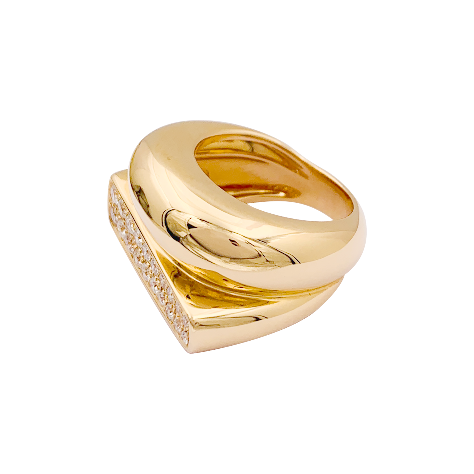 Bague Fred, "Success" or rose, diamants. 2