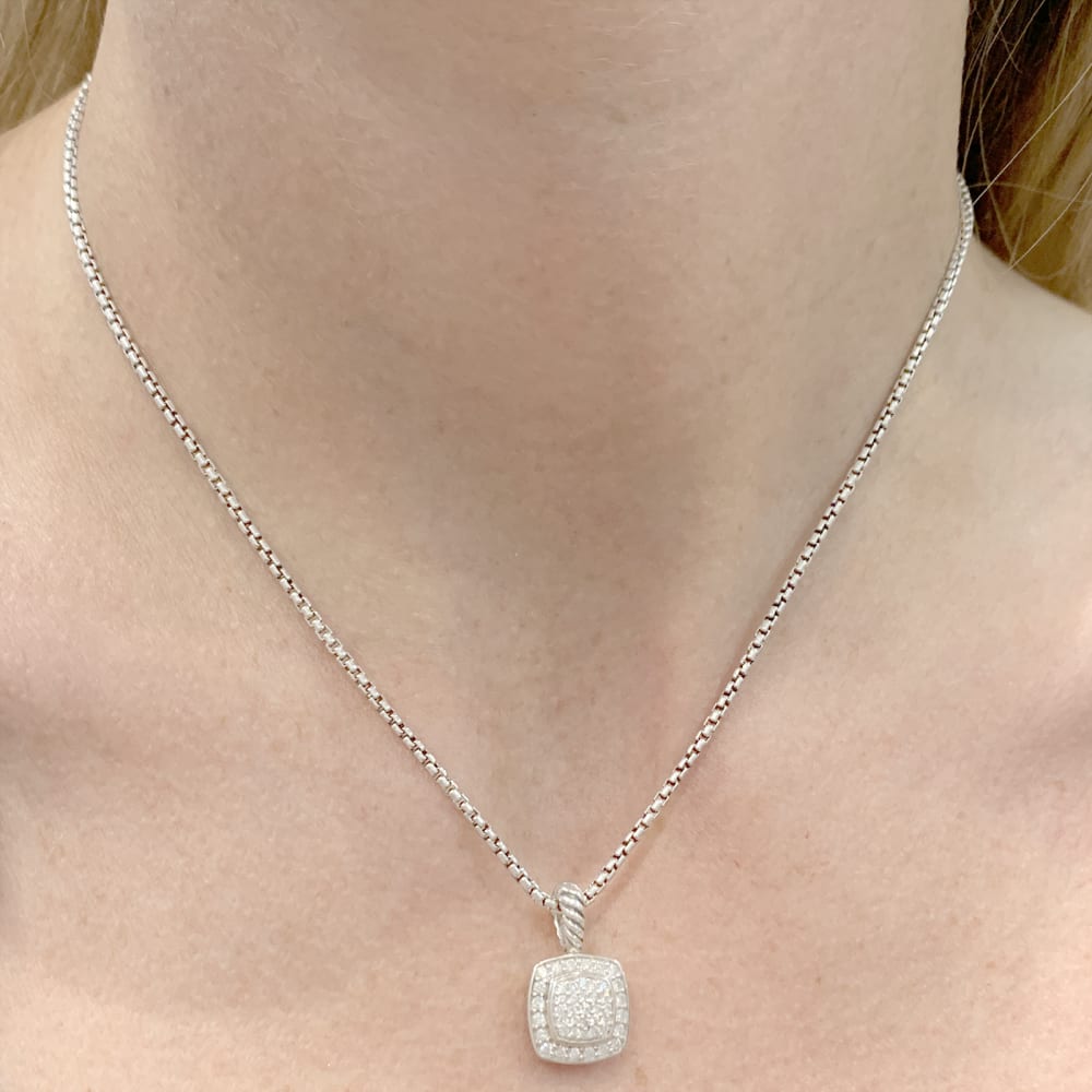 Collier David Yurman, "Petite Albion", argent, diamants. 6
