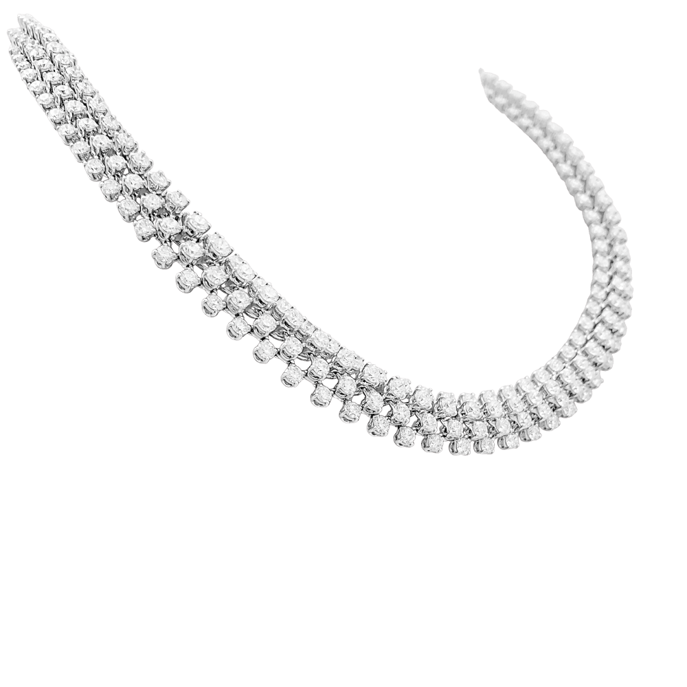 Collier Boucheron, "Angélique", rivière de diamants, or blanc. 2