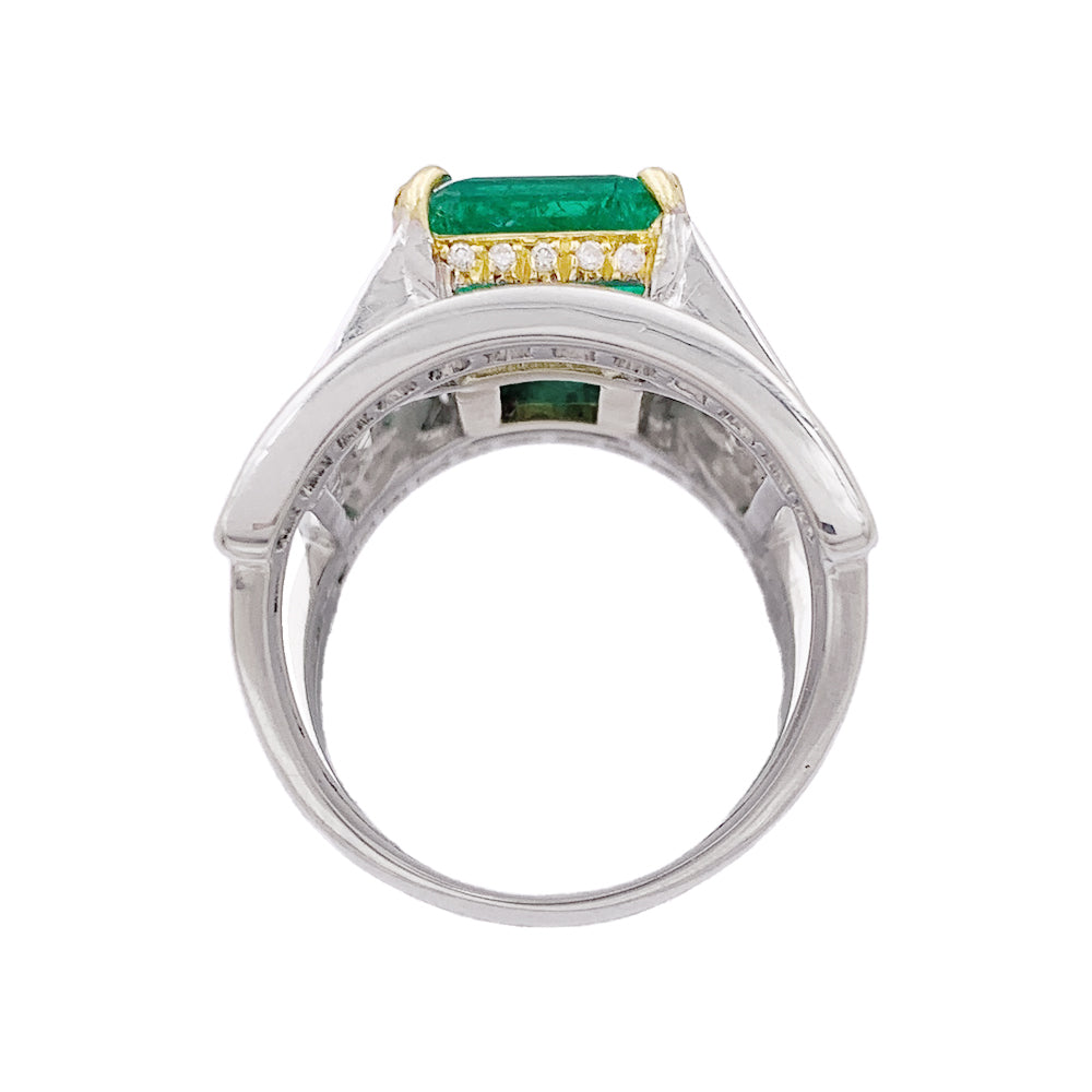 Importante bague Repossi deux ors, émeraude, diamants. 7