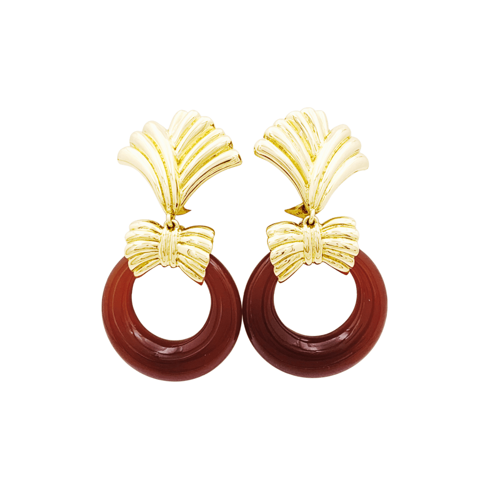 Boucles d'oreilles transformables Van Cleef & Arpels, or jaune, pierres de couleur.  1