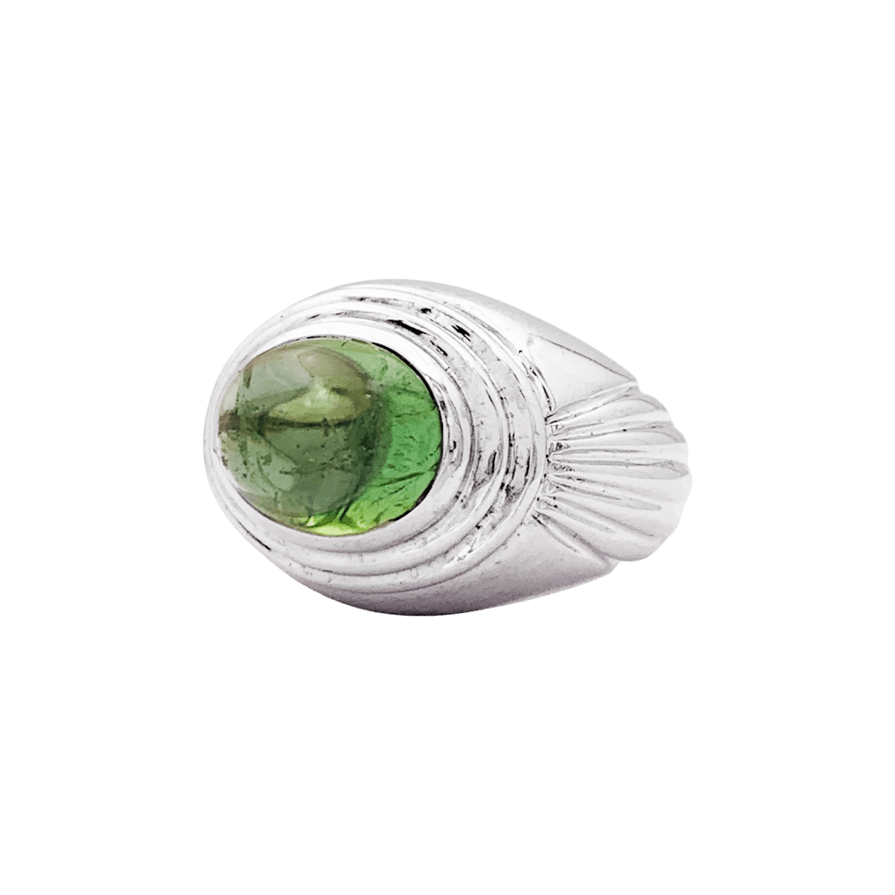 Bague Boucheron, "Jaïpur", or blanc et tourmaline verte.  3