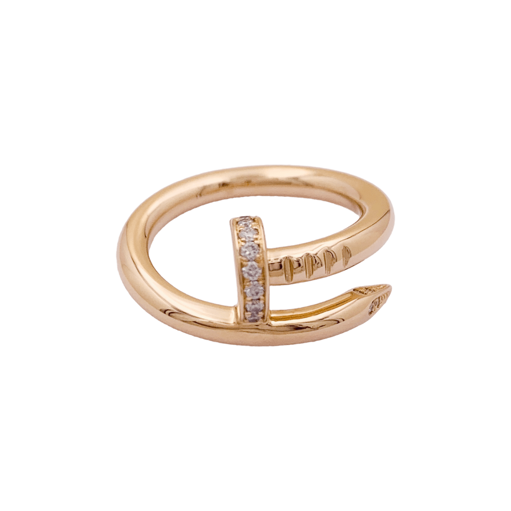 Bague Cartier, "Juste un Clou", or rose, diamants. 1