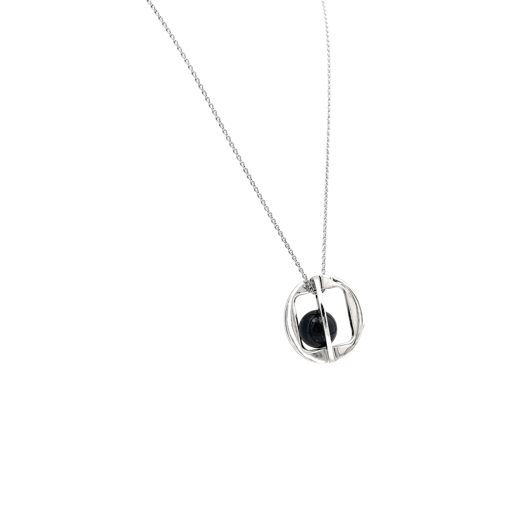 Sautoir Dinh Van, "Sphère", argent et onyx.  2