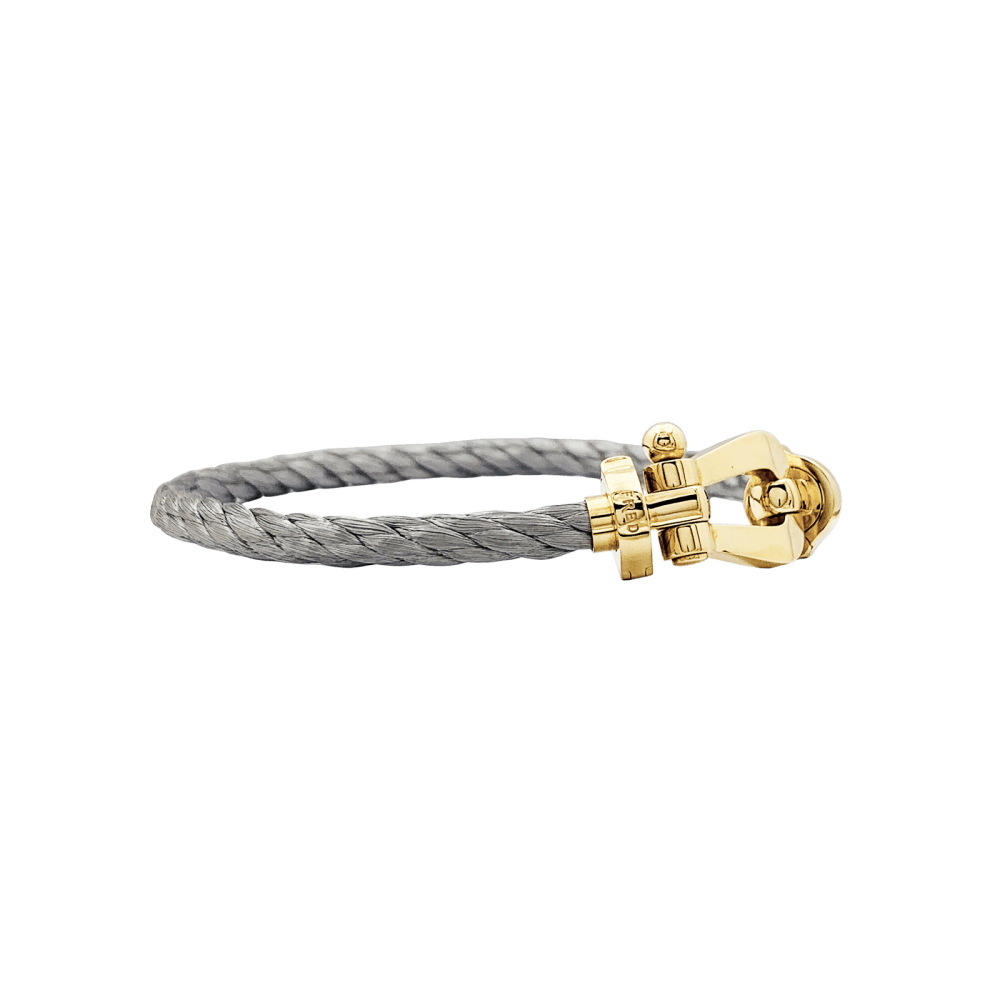 Bracelet Fred, "Force 10", or jaune, acier.  5