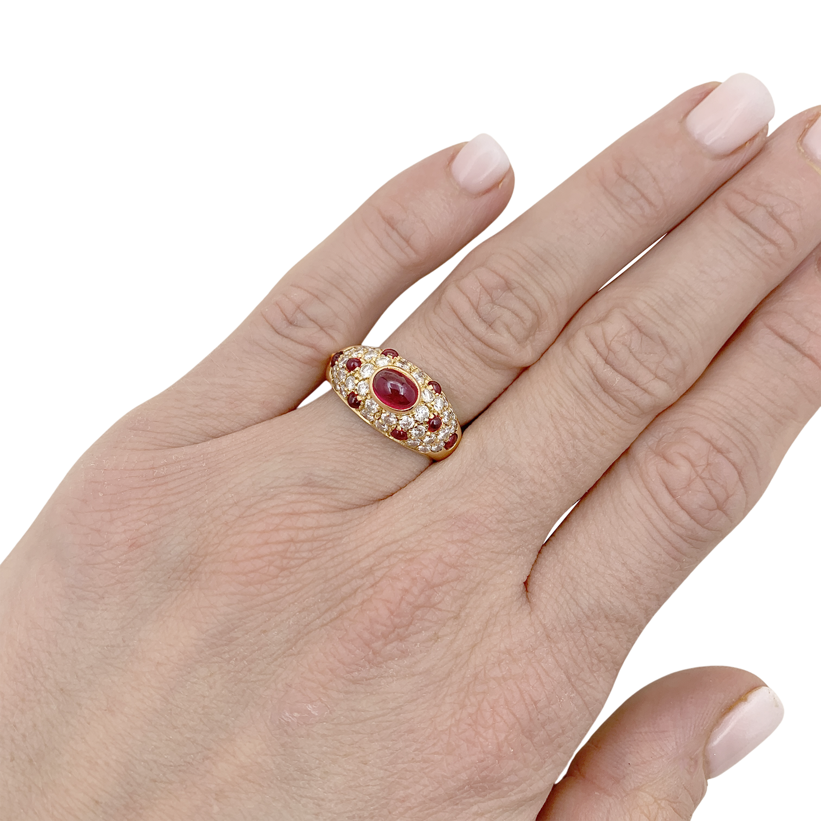 Bague Cartier, "Corinthe", or jaune, rubis, diamants. 1