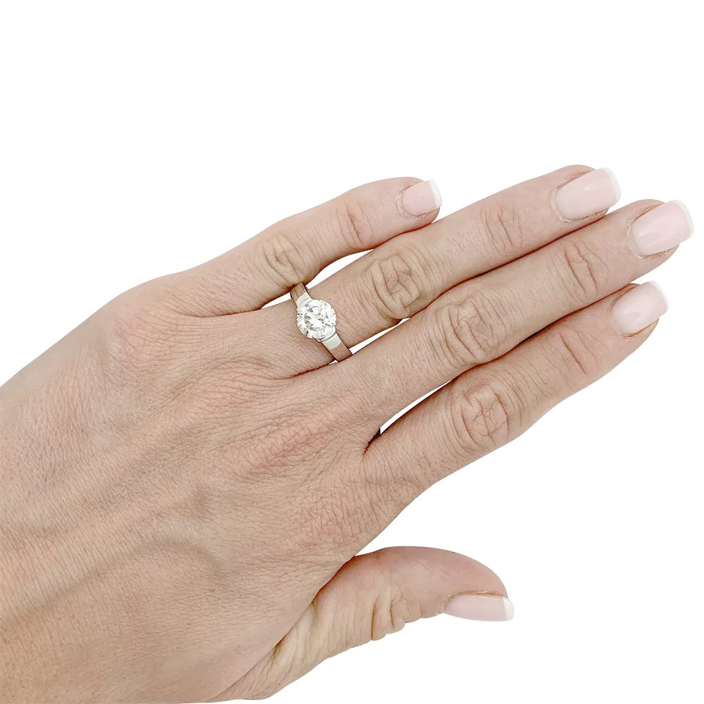 Solitaire en platine, diamant 1,82 carat 10
