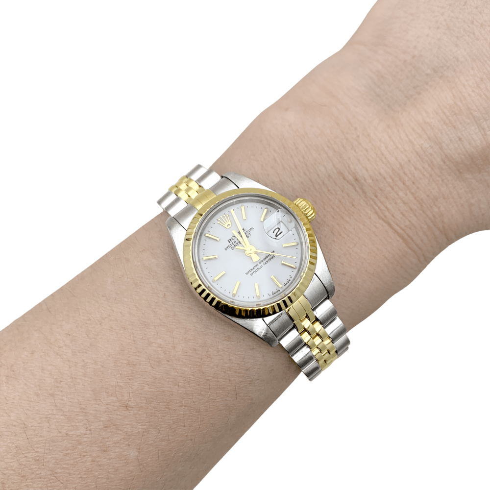 Montre Rolex, "Oyster Perpetual Lady-Datejust", acier et or jaune.  7