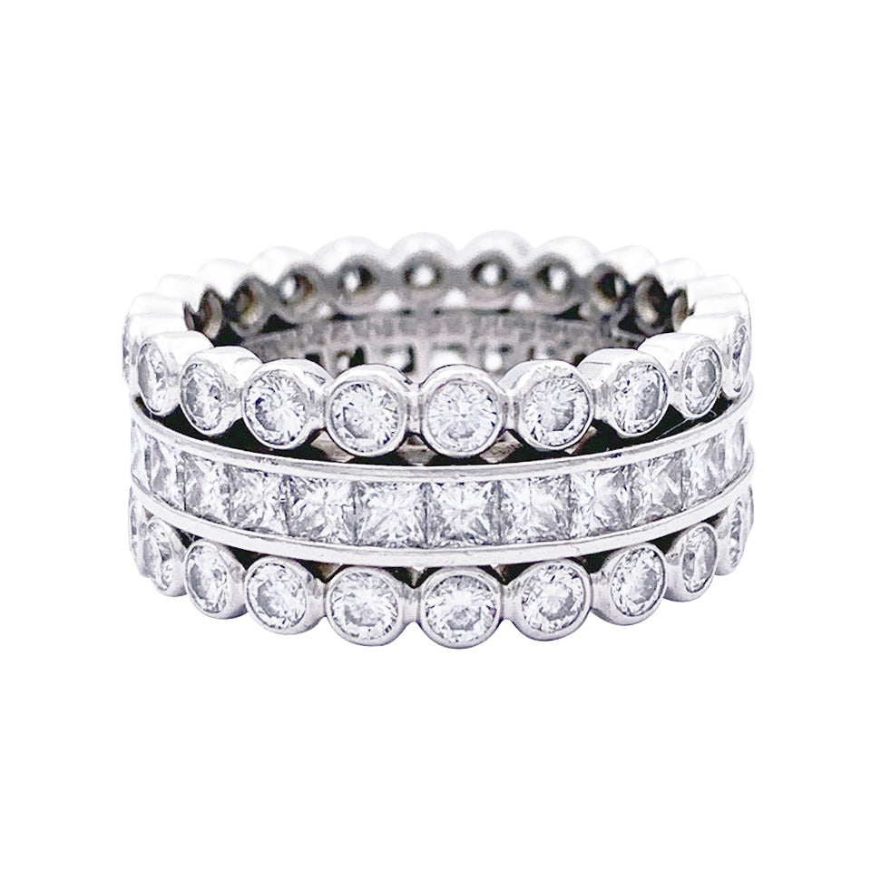 Cartier ring, platinum, diamonds.