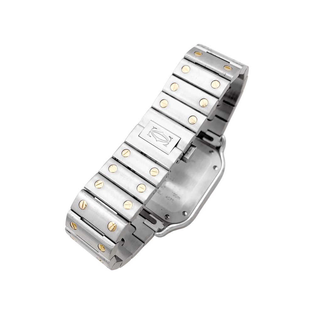 Montre Cartier, "Santos", acier et or.  6