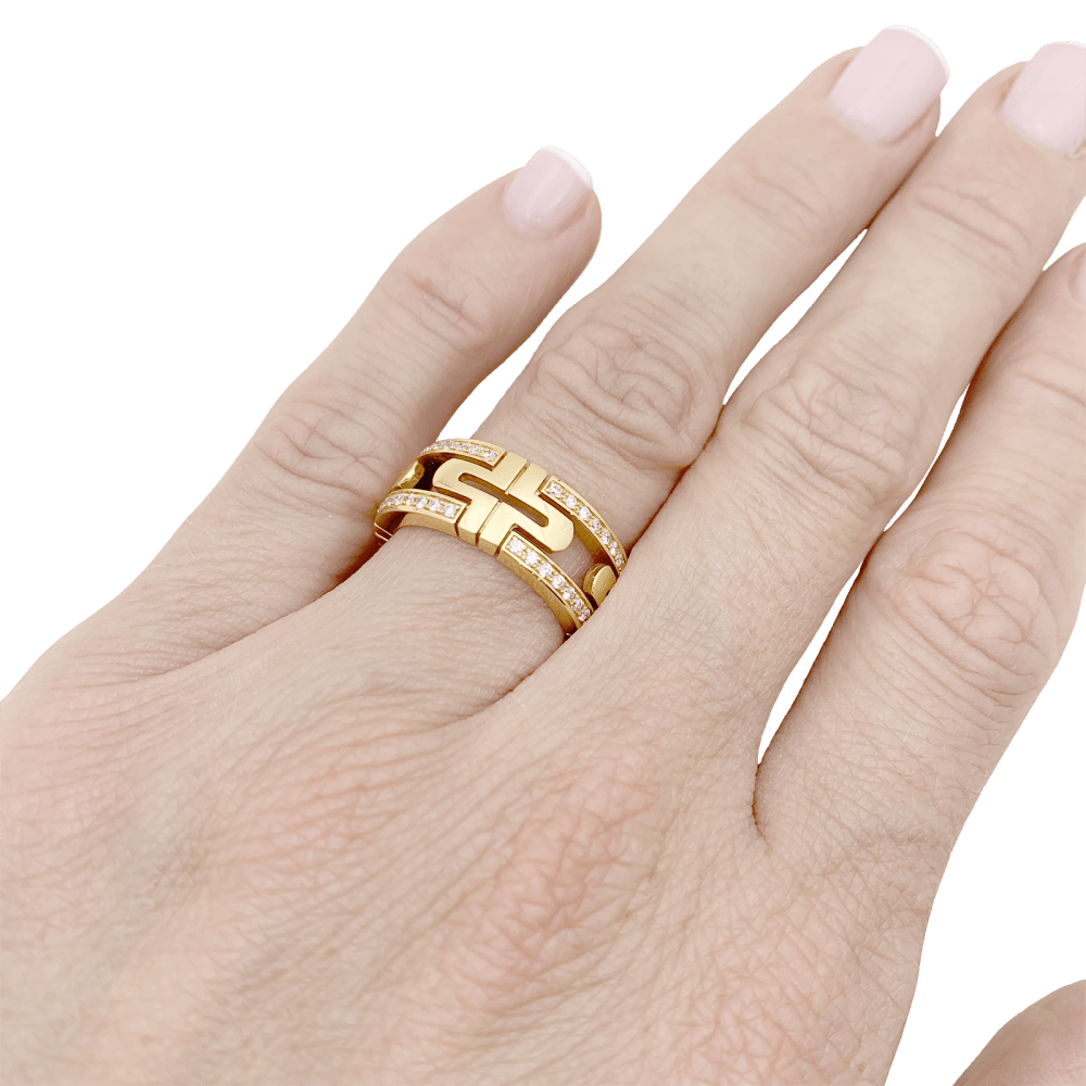 Bague Bulgari, "Parentesi", or jaune et diamants.  6