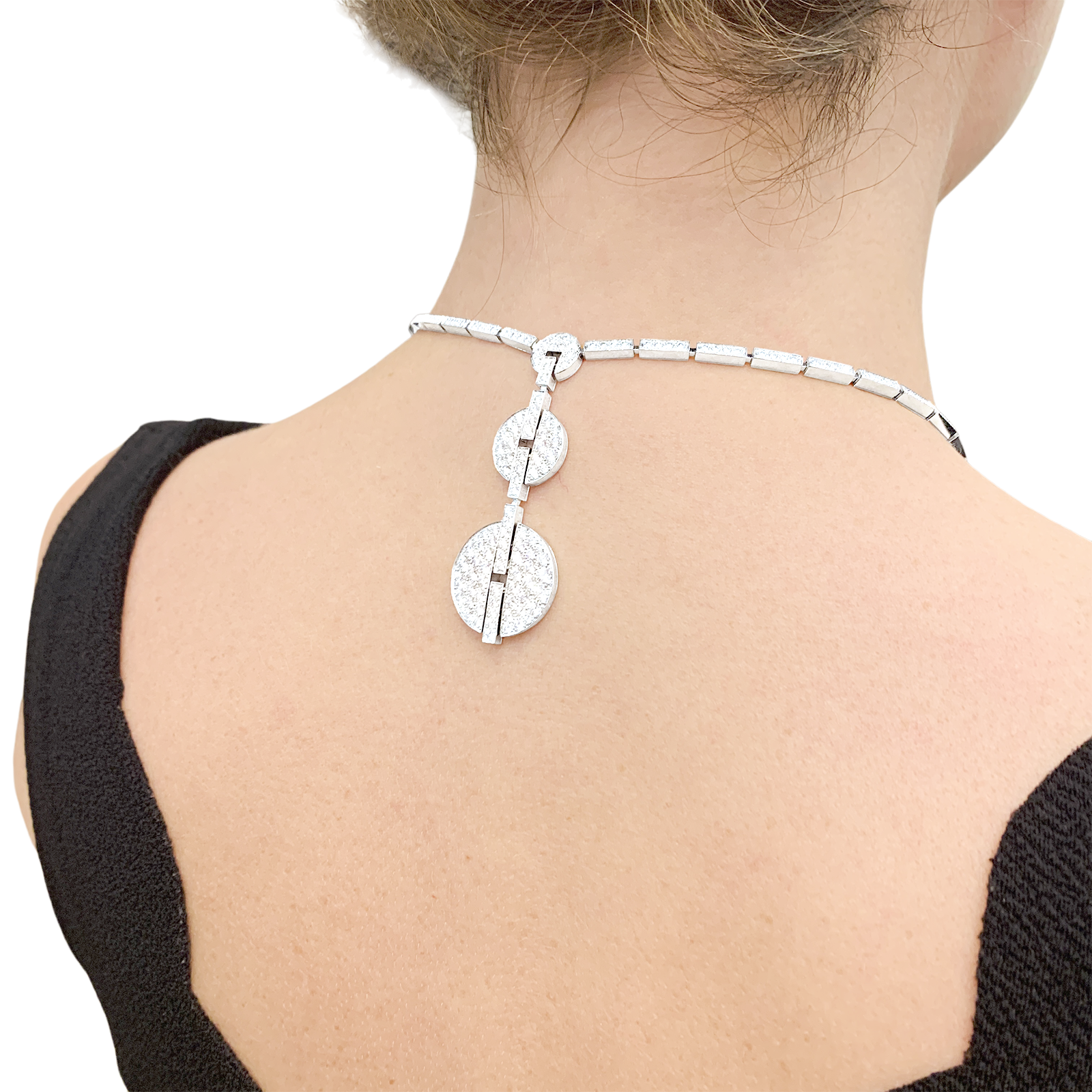 Collier Haute Joaillerie Cartier "Himalia" or blanc, diamants. 7