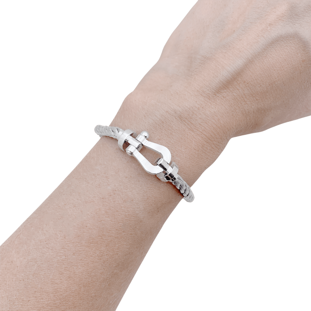 Bracelet Fred, "Force 10", or blanc, acier. 5