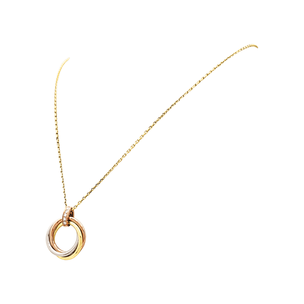 Collier Cartier, "Trinity", trois ors, diamants. 3