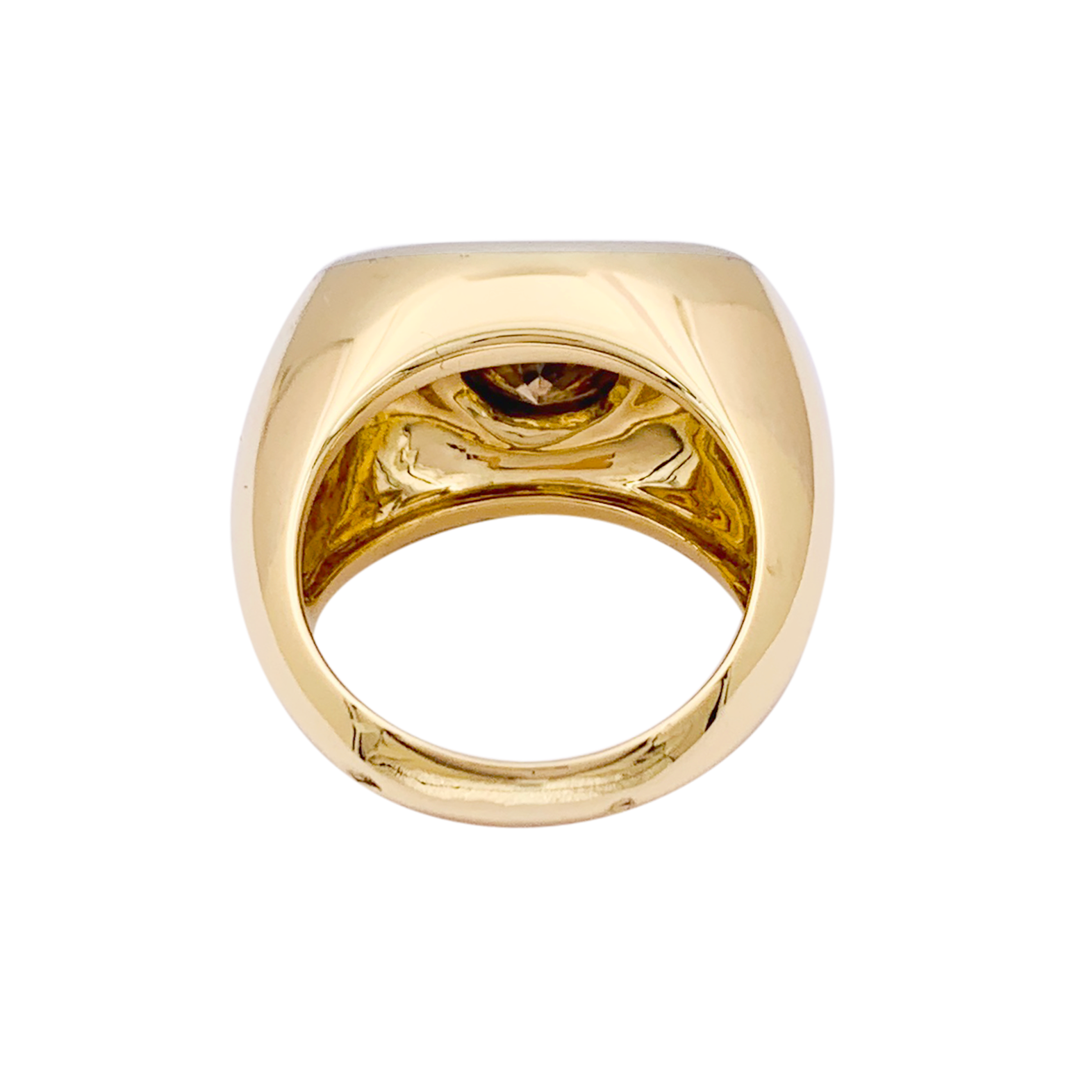 Bague moderniste or, diamant brun. 2