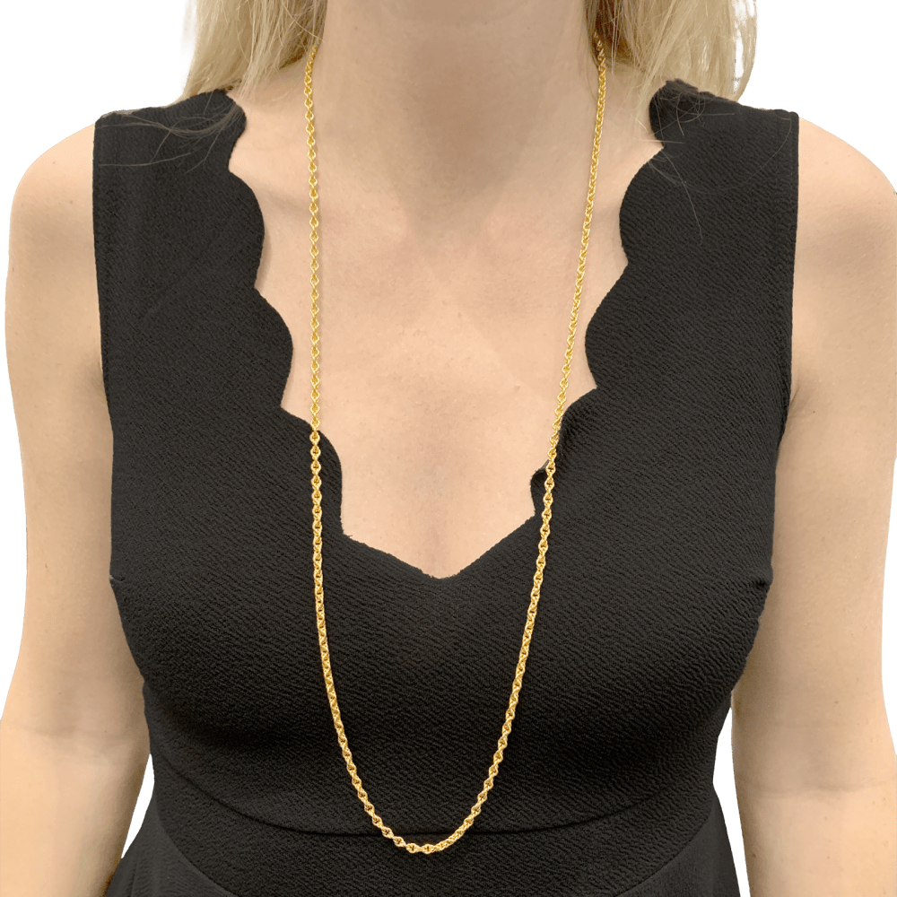 Collier-Sautoir vintage, or jaune 750/000, maille fantaisie. 6