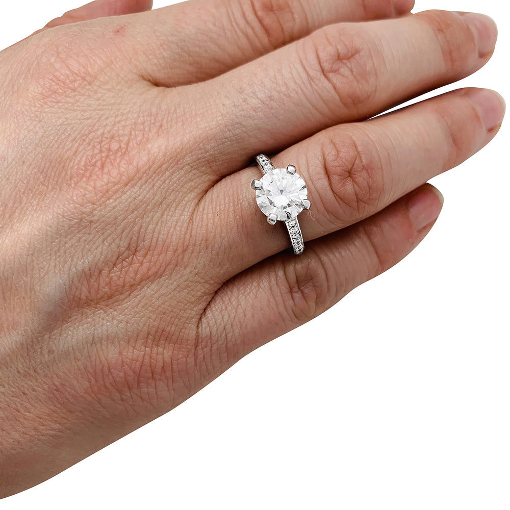 Bague platine avec diamant de 2,02 carats - Certificat HRD 9