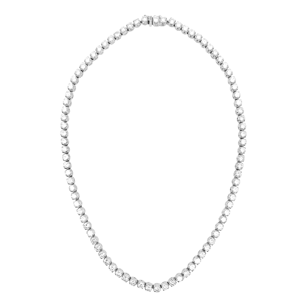 Collier rivière or blanc et diamants. 4