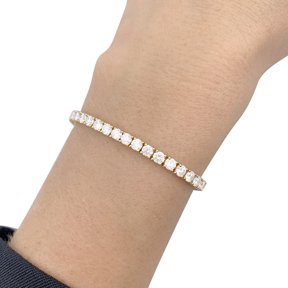 Bracelet ligne diamants or jaune. 4