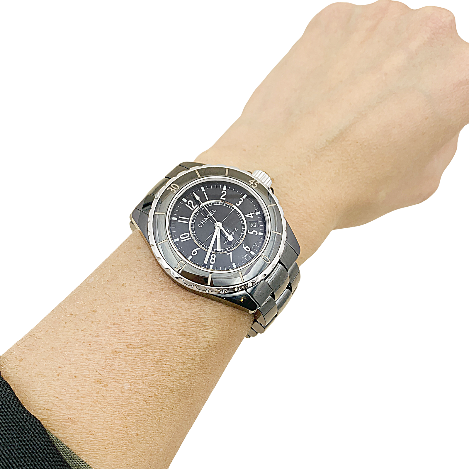Montre Chanel, "J12", céramique noire, acier. 2