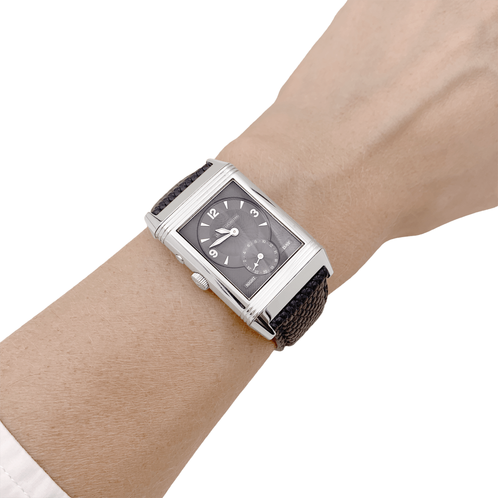 Montre Homme Jaeger Lecoultre, "Duoface Night & Day", acier.  9