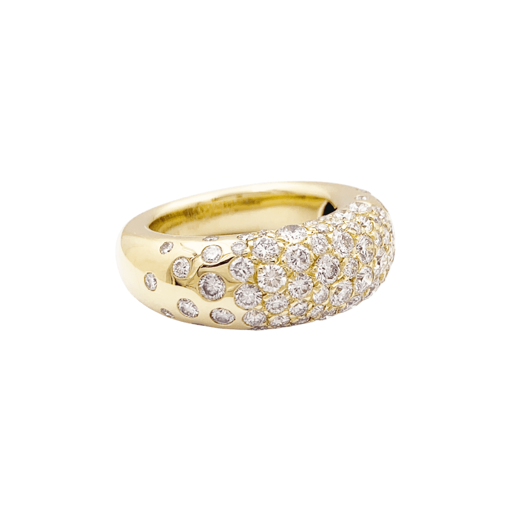 Bague Chaumet, "Grains de Caviar", or jaune et diamants.  6