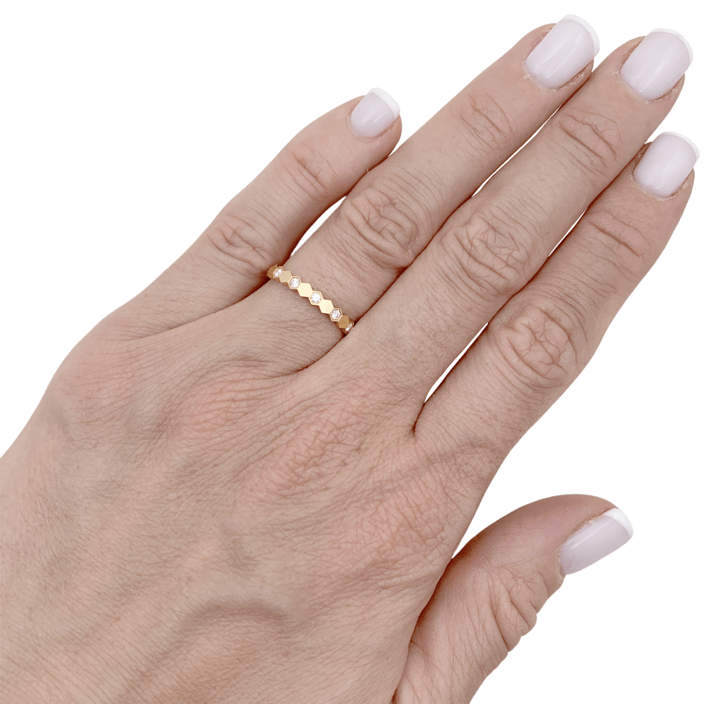 Bague Chaumet, "Bee de Chaumet", or rose, diamants. 3