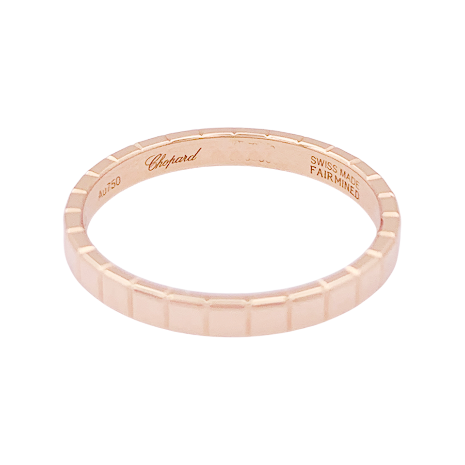 Bague Chopard "Ice Cube" or rose. 3