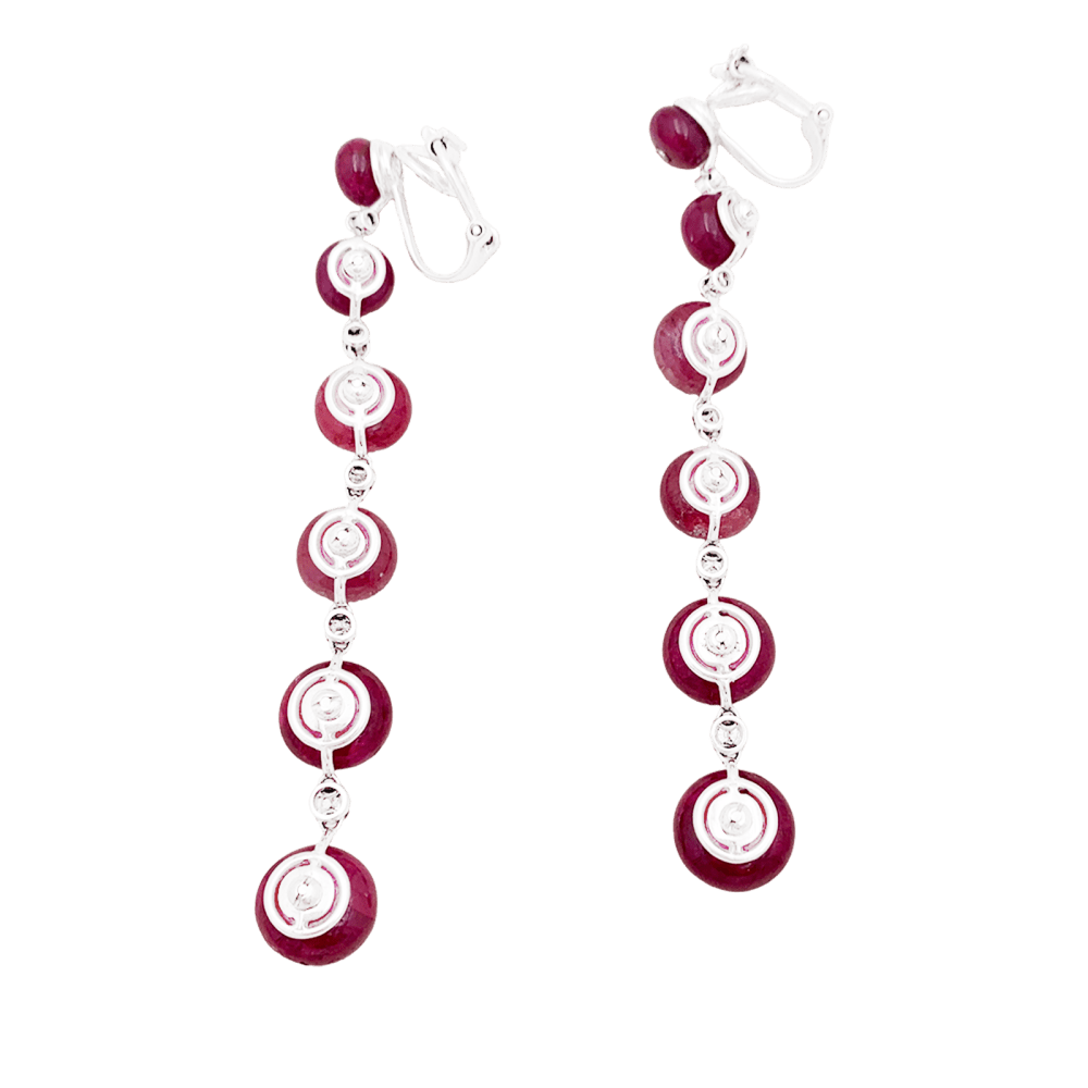 Boucles d'oreilles Repossi, or blanc, rubis et diamants. 4