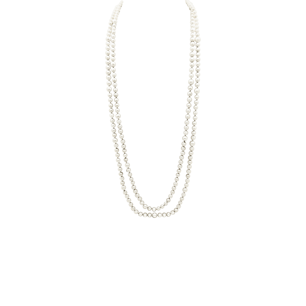 Long sautoir de perles et or jaune.  2