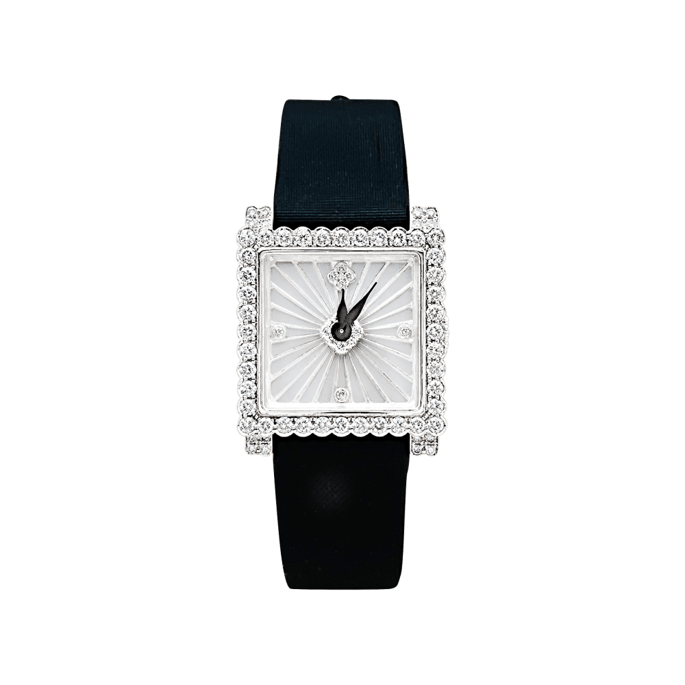 Montre BuccelIati, "Venuschron", or blanc, diamants.   1
