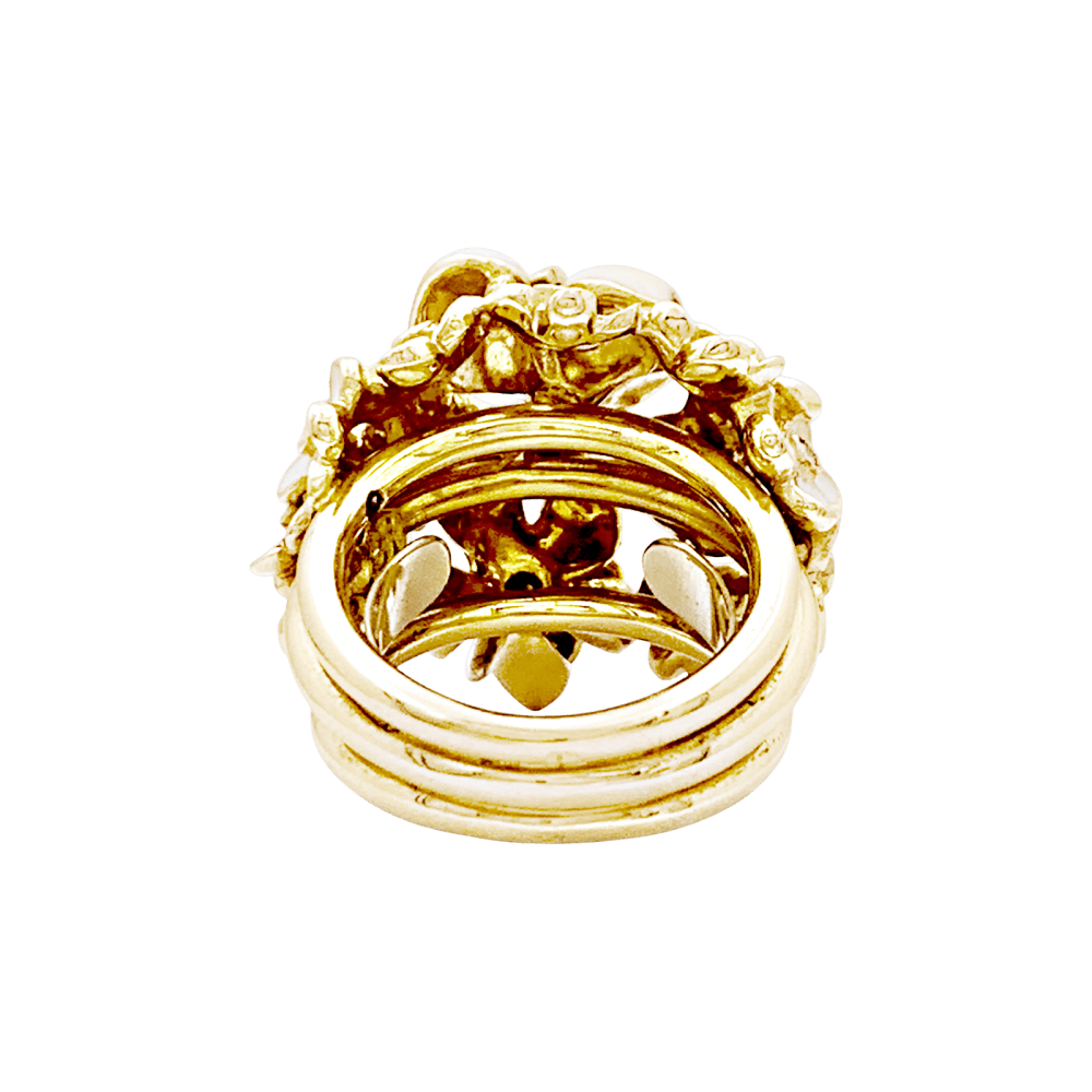 Bague Roberto Coin, or rose, émail et diamants.  4