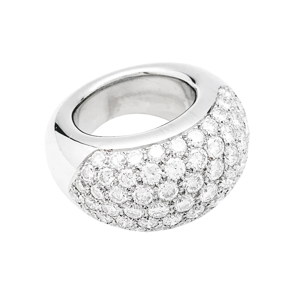 Bague pavage en or blanc, diamants. 7