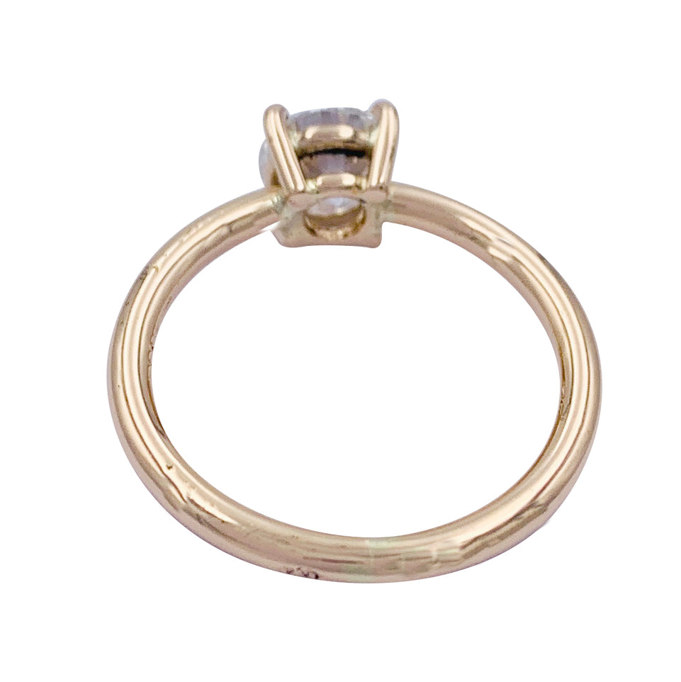 Bague solitaire en or rose, diamant 1 carat. 6