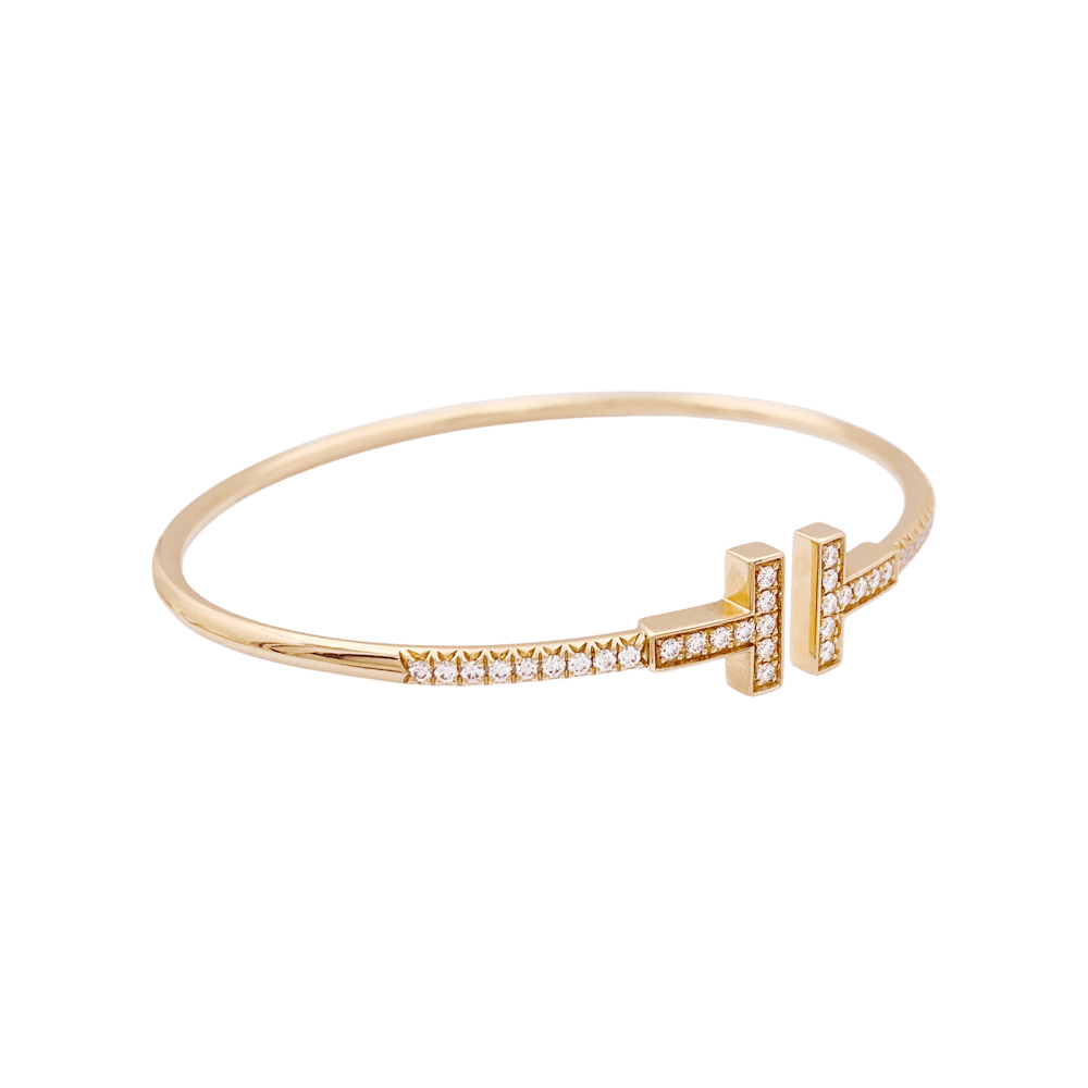 Bracelet Tiffany "Wire Tiffany T" en or rose et diamants. 2