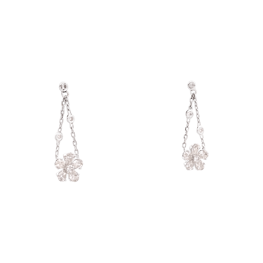 Boucles d'oreilles Messika , "Spring" or blanc, diamants.  3