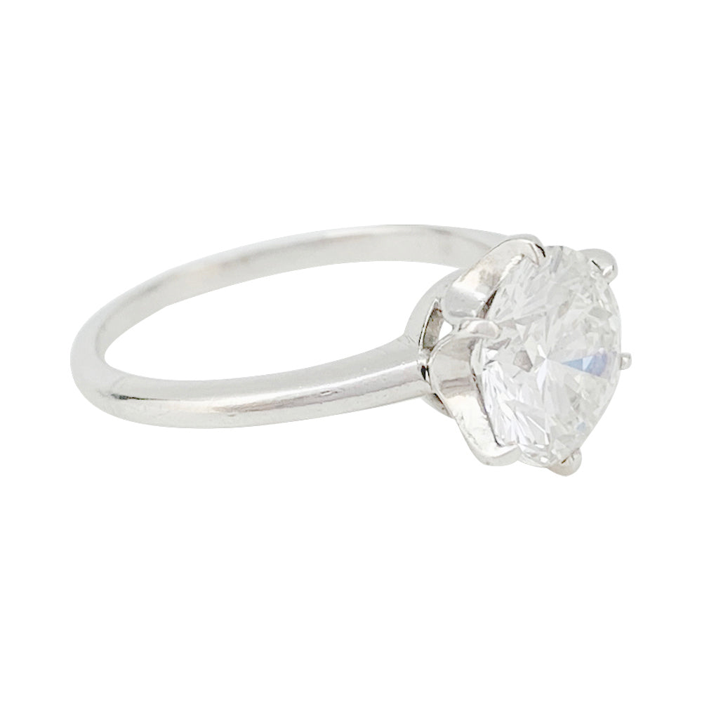 Solitaire platine et diamant, 2,23 carats. 4