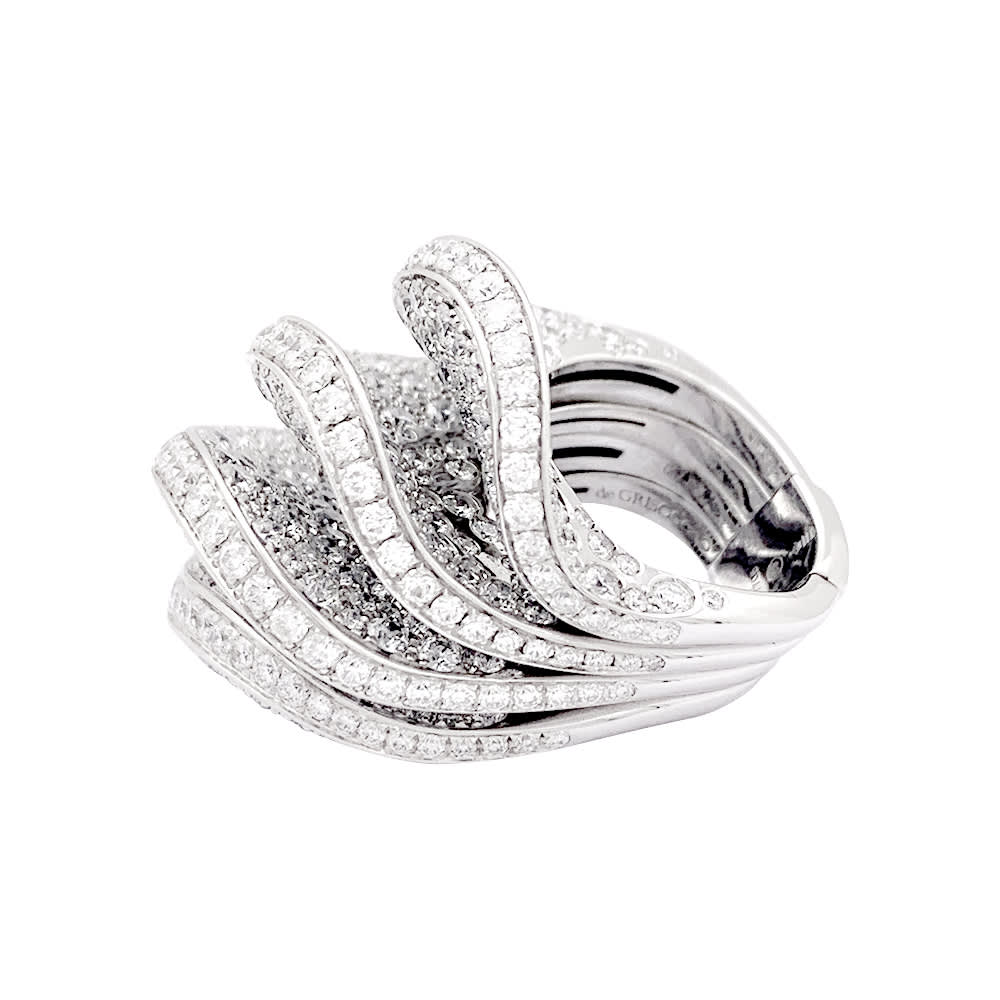 Bague De Grisogono "Onde" or blanc, diamants. 2