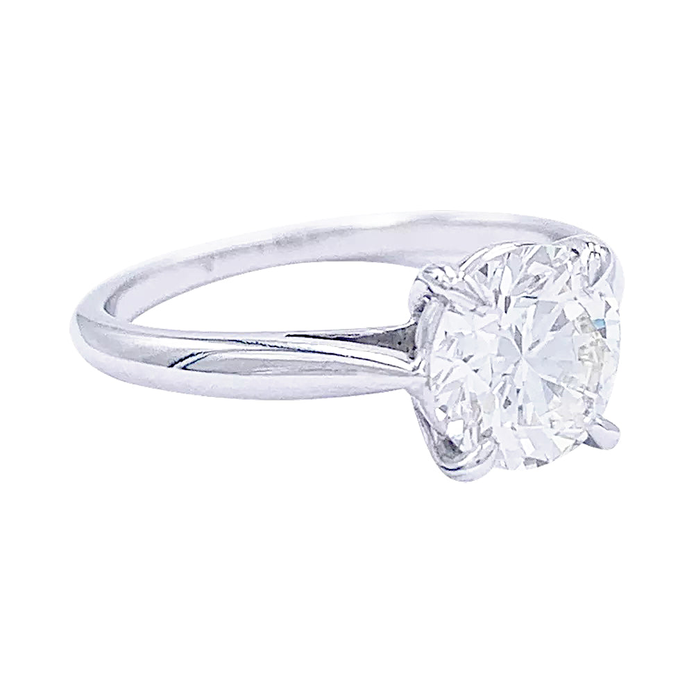 Bague solitaire en or blanc, diamant 1,36 carat. 6