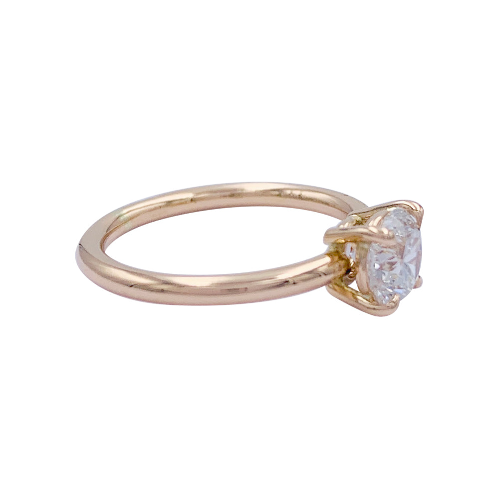 Bague solitaire en or rose, diamant 1 carat. 5